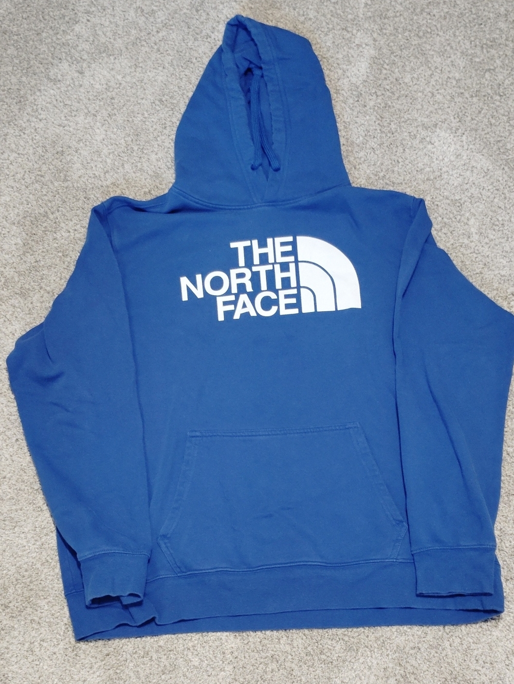 The North Face Blue Pullover Hoodie with White Logo